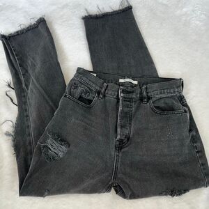Pacsun high rise grey straight leg jeans